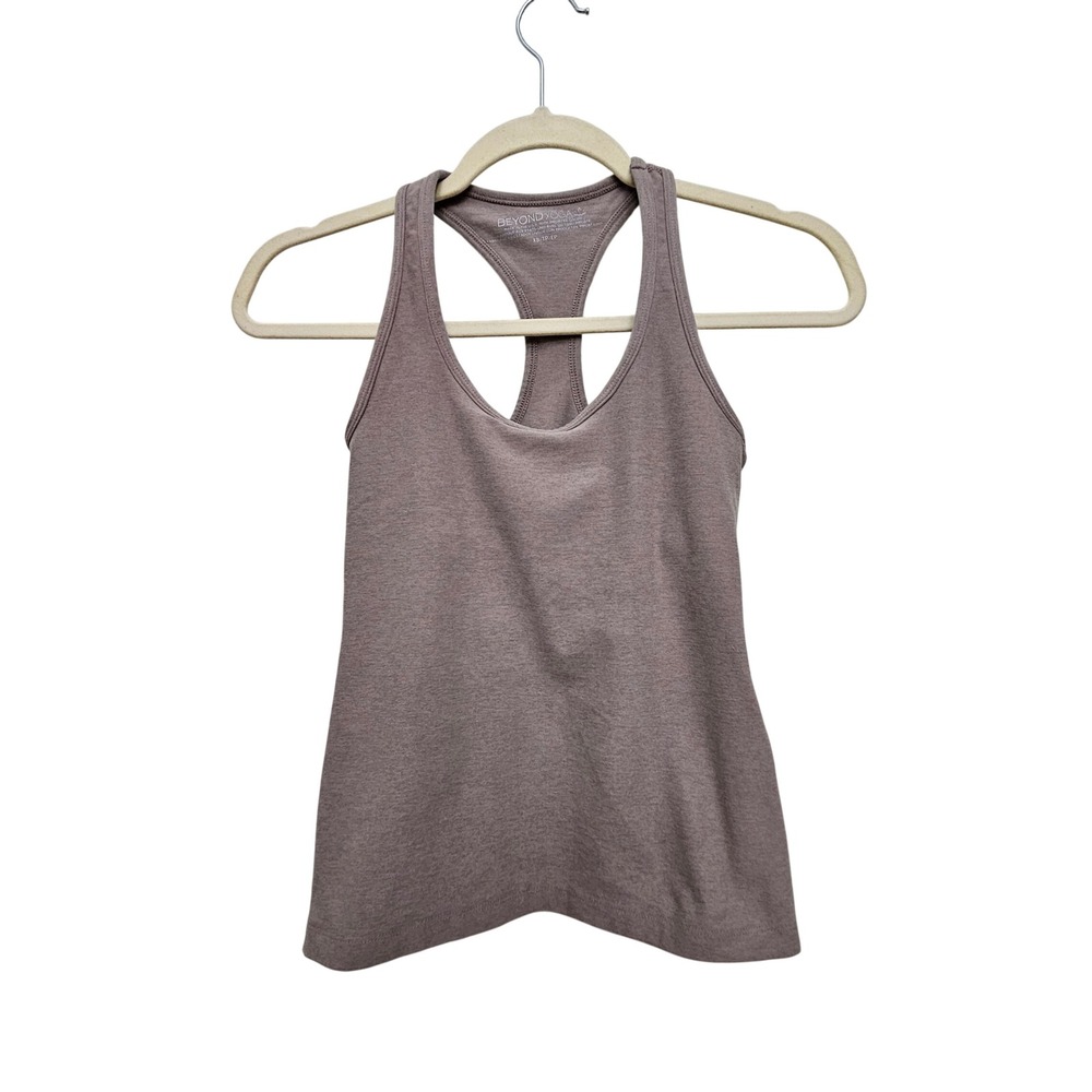 Beyond Yoga Tank Top Women XS Mauve Brown Racerback Heathered Activewear Yoga